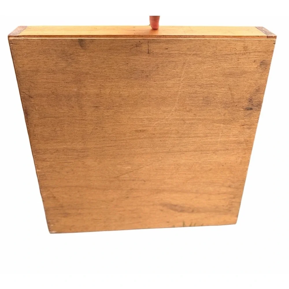 Vintage 90's Granny Core Boho Wood Wall Display Trinket Shadow Box Shelf 20x20
